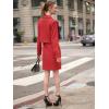 imageEXLURA Womens Professional Business Lightweight Blazer Dress Suit Sets 2 Piece Work Office Fashion OutfitsRed