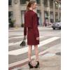 imageEXLURA Womens Professional Business Lightweight Blazer Dress Suit Sets 2 Piece Work Office Fashion OutfitsWine Red
