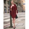 imageEXLURA Womens Professional Business Lightweight Blazer Dress Suit Sets 2 Piece Work Office Fashion OutfitsWine Red