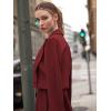 imageEXLURA Womens Professional Business Lightweight Blazer Dress Suit Sets 2 Piece Work Office Fashion OutfitsWine Red
