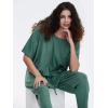 imageEXLURA Womens Summer 2 Piece Outfits Short Sleeve Crop Top and Jogger Pants Loose Pajama Lounge Matching Sets Tracksuit 2024Green