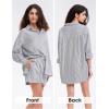 imageEXLURA Womens Summer 2 Piece Sets Long Sleeve Button Down Shirts Matching Short Sets Oversized Spring Vacation Outfits 2025Black