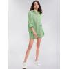 imageEXLURA Womens Summer 2 Piece Sets Long Sleeve Button Down Shirts Matching Short Sets Oversized Spring Vacation Outfits 2025Dark Green