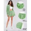 imageEXLURA Womens Summer 2 Piece Sets Long Sleeve Button Down Shirts Matching Short Sets Oversized Spring Vacation Outfits 2025Dark Green
