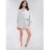 imageEXLURA Womens Summer 2 Piece Sets Long Sleeve Button Down Shirts Matching Short Sets Oversized Spring Vacation Outfits 2025Grey