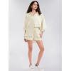imageEXLURA Womens Summer 2 Piece Sets Long Sleeve Button Down Shirts Matching Short Sets Oversized Spring Vacation Outfits 2025Khaki