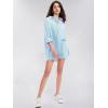 imageEXLURA Womens Summer 2 Piece Sets Long Sleeve Button Down Shirts Matching Short Sets Oversized Spring Vacation Outfits 2025Light Blue