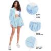 imageEXLURA Womens Summer 2 Piece Sets Long Sleeve Button Down Shirts Matching Short Sets Oversized Spring Vacation Outfits 2025Light Blue