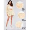 imageEXLURA Womens Summer 2 Piece Sets Long Sleeve Button Down Shirts Matching Short Sets Oversized Spring Vacation Outfits 2025Orange