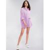 imageEXLURA Womens Summer 2 Piece Sets Long Sleeve Button Down Shirts Matching Short Sets Oversized Spring Vacation Outfits 2025Rose Purple