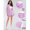 imageEXLURA Womens Summer 2 Piece Sets Long Sleeve Button Down Shirts Matching Short Sets Oversized Spring Vacation Outfits 2025Rose Purple