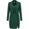 imageEXLURA Womens Professional Business Lightweight Blazer Dress Suit Sets 2 Piece Work Office Fashion OutfitsDark Green