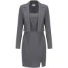imageEXLURA Womens Professional Business Lightweight Blazer Dress Suit Sets 2 Piece Work Office Fashion OutfitsGrey