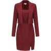imageEXLURA Womens Professional Business Lightweight Blazer Dress Suit Sets 2 Piece Work Office Fashion OutfitsWine Red