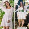 imageEXLURA Womens 2025 Casual Long Lantern Sleeve Dresses Square Neck Ruffle Tie Back Elastic Waist Aline Short Mini DressWhite