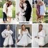 imageEXLURA Womens 2025 Casual Long Lantern Sleeve Dresses Square Neck Ruffle Tie Back Elastic Waist Aline Short Mini DressWhite