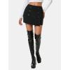 imageEXLURA Womens Button Bodycon Mini Skirt Sexy Night Club High Waist Elastic Y2K Fall Winter Plaid SkirtsBlack