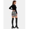 imageEXLURA Womens Button Bodycon Mini Skirt Sexy Night Club High Waist Elastic Y2K Fall Winter Plaid SkirtsBlack Plaid