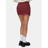 imageEXLURA Womens Button Bodycon Mini Skirt Sexy Night Club High Waist Elastic Y2K Fall Winter Plaid SkirtsDark Red