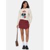 imageEXLURA Womens Button Bodycon Mini Skirt Sexy Night Club High Waist Elastic Y2K Fall Winter Plaid SkirtsDark Red