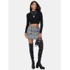 imageEXLURA Womens Button Bodycon Mini Skirt Sexy Night Club High Waist Elastic Y2K Fall Winter Plaid SkirtsGrey