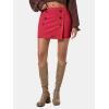 imageEXLURA Womens Button Bodycon Mini Skirt Sexy Night Club High Waist Elastic Y2K Fall Winter Plaid SkirtsRed