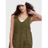 imageEXLURA Womens Fall High Roller Denim Bib Jumpsuits Casual Loose Overalls Baggy Jeans Romper with Pockets 2024 OutfitsArmy Green