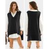 imageEXLURA Womens Oversized Sweater Vest Knit V Neck Tunic Casual Sleeveless Long Pullover Tank Tops Winter Spring Trendy 2025Black