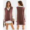 imageEXLURA Womens Oversized Sweater Vest Knit V Neck Tunic Casual Sleeveless Long Pullover Tank Tops Winter Spring Trendy 2025Brown