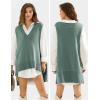 imageEXLURA Womens Oversized Sweater Vest Knit V Neck Tunic Casual Sleeveless Long Pullover Tank Tops Winter Spring Trendy 2025Green