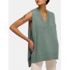 imageEXLURA Womens Oversized Sweater Vest Knit V Neck Tunic Casual Sleeveless Long Pullover Tank Tops Winter Spring Trendy 2025Green