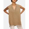 imageEXLURA Womens Oversized Sweater Vest Knit V Neck Tunic Casual Sleeveless Long Pullover Tank Tops Winter Spring Trendy 2025Light Brown