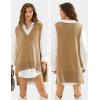 imageEXLURA Womens Oversized Sweater Vest Knit V Neck Tunic Casual Sleeveless Long Pullover Tank Tops Winter Spring Trendy 2025Light Brown
