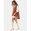 imageEXLURA Womens Oversized Sweater Vest Knit V Neck Tunic Casual Sleeveless Long Pullover Tank Tops Winter Spring Trendy 2025Red Brown