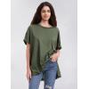 imageEXLURA Womens Summer Oversized T Shirts 2025 Casual Short Sleeve Loose Maternity Tops Crewneck Tunic Plus Gym Workout TopArmy Green
