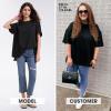 imageEXLURA Womens Summer Oversized T Shirts 2025 Casual Short Sleeve Loose Maternity Tops Crewneck Tunic Plus Gym Workout TopBlack