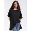 imageEXLURA Womens Summer Oversized T Shirts 2025 Casual Short Sleeve Loose Maternity Tops Crewneck Tunic Plus Gym Workout TopBlack