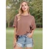 imageEXLURA Womens Summer Oversized T Shirts 2025 Casual Short Sleeve Loose Maternity Tops Crewneck Tunic Plus Gym Workout TopBrown