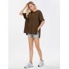 imageEXLURA Womens Summer Oversized T Shirts 2025 Casual Short Sleeve Loose Maternity Tops Crewneck Tunic Plus Gym Workout TopDark Brown