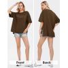 imageEXLURA Womens Summer Oversized T Shirts 2025 Casual Short Sleeve Loose Maternity Tops Crewneck Tunic Plus Gym Workout TopDark Brown