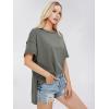 imageEXLURA Womens Summer Oversized T Shirts 2025 Casual Short Sleeve Loose Maternity Tops Crewneck Tunic Plus Gym Workout TopDark Grey