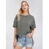 imageEXLURA Womens Summer Oversized T Shirts 2025 Casual Short Sleeve Loose Maternity Tops Crewneck Tunic Plus Gym Workout TopDark Grey
