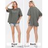 imageEXLURA Womens Summer Oversized T Shirts 2025 Casual Short Sleeve Loose Maternity Tops Crewneck Tunic Plus Gym Workout TopDark Grey