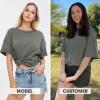 imageEXLURA Womens Summer Oversized T Shirts 2025 Casual Short Sleeve Loose Maternity Tops Crewneck Tunic Plus Gym Workout TopDark Grey