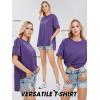 imageEXLURA Womens Summer Oversized T Shirts 2025 Casual Short Sleeve Loose Maternity Tops Crewneck Tunic Plus Gym Workout TopDark Purple