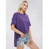 imageEXLURA Womens Summer Oversized T Shirts 2025 Casual Short Sleeve Loose Maternity Tops Crewneck Tunic Plus Gym Workout TopDark Purple