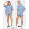 imageEXLURA Womens Summer Oversized T Shirts 2025 Casual Short Sleeve Loose Maternity Tops Crewneck Tunic Plus Gym Workout TopGrey Blue