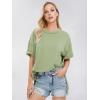 imageEXLURA Womens Summer Oversized T Shirts 2025 Casual Short Sleeve Loose Maternity Tops Crewneck Tunic Plus Gym Workout TopGrey Green