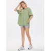 imageEXLURA Womens Summer Oversized T Shirts 2025 Casual Short Sleeve Loose Maternity Tops Crewneck Tunic Plus Gym Workout TopGrey Green