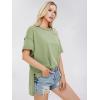 imageEXLURA Womens Summer Oversized T Shirts 2025 Casual Short Sleeve Loose Maternity Tops Crewneck Tunic Plus Gym Workout TopGrey Green